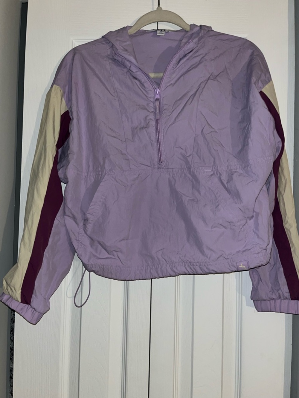 JoyLab Lilac Hooded Colorblock Bomber Jacket